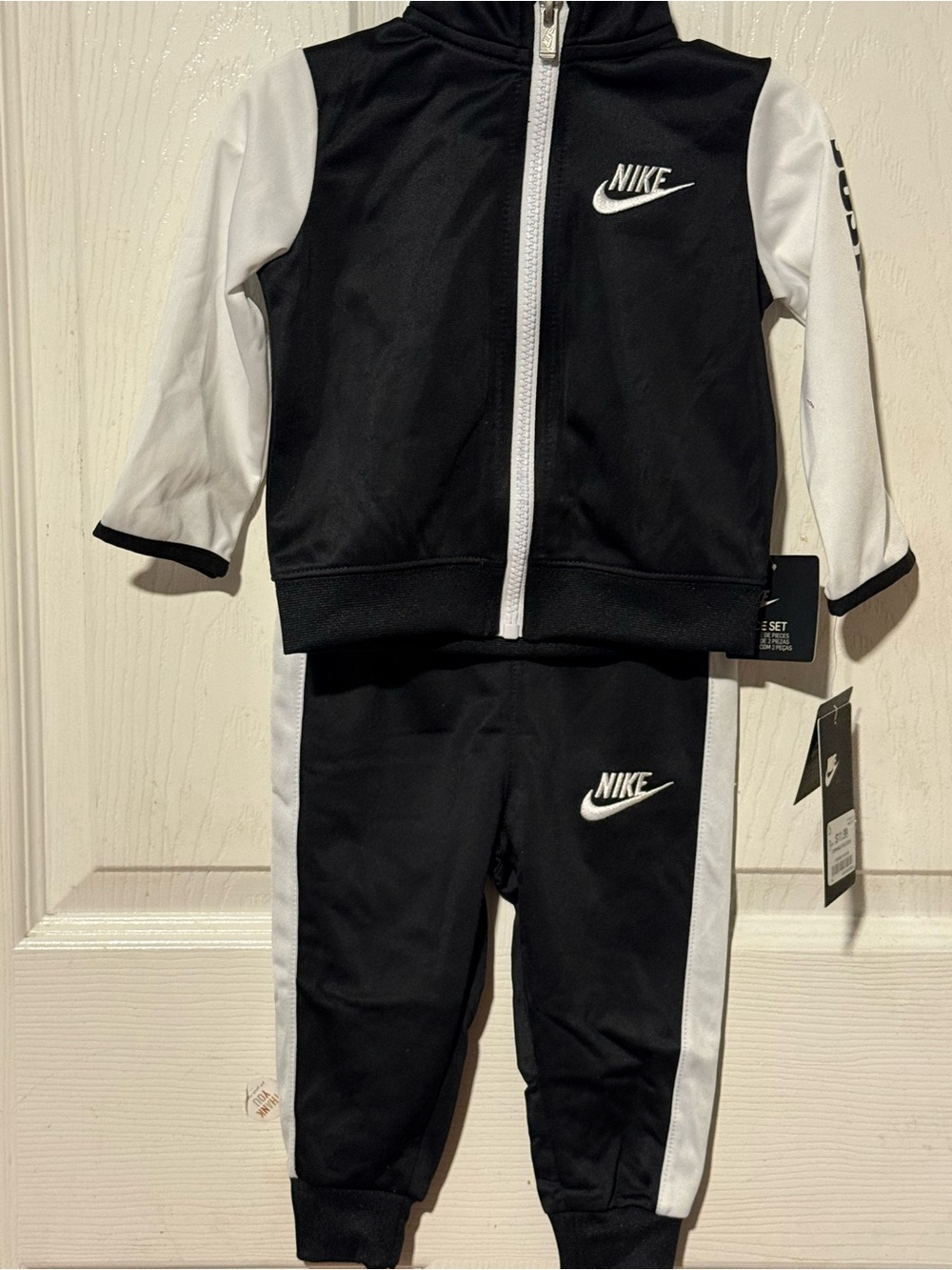 Nike Black and White 'Just Do It' Sleeve Track Jacket